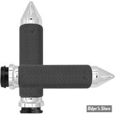 POIGNEES AVON - MEMORY GRIPS - TIRAGE ELECTRONIQUE TBW - DIAMETRE : 1.375" / SMALL - SPIKE - FINITION : CHROME - MF-63-CH-FLY-SP