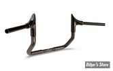 GUIDON 32mm SUR RISERS 25.40MM - HAUTEUR : 25.40CM / 10" - ZARD - BULL HANDLEBAR - 32MM / 1"1/4 - FLHX 23UP - CHROME NOIR - ZHD110F100-CB