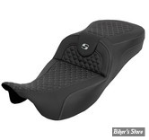 - SELLE SADDLEMEN - ROADSOFA™ DS SEAT - EXTENDED REACH - TOURING 08UP - NOIR / COUTURES : ARGENT - 808-07B-20905