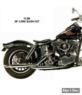 - ECHAPPEMENT - EARLY SHOVEL 66/69 - 38" LONG SLASH CUT -  Over-The-Transmission - PAUGHCO - CHROME - 713M