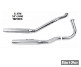 - ECHAPPEMENT - EARLY SHOVEL 66/69 - TAPERED EXHAUST (38")  Over-The-Transmission - PAUGHCO - CHROME - 713TM