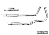 - ECHAPPEMENT - EARLY SHOVEL 66/69 - SHOTGUN SHORTY EXHAUST (38") - PAUGHCO - CHROME - 713D1M