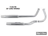 - ECHAPPEMENT - EARLY SHOVEL 66/69 - SHOTGUN TAPERED EXHAUST (38") - PAUGHCO - CHROME - 713D1TM