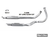 - ECHAPPEMENT - EARLY SHOVEL 66/69 - SHOTGUN SHORTY EXHAUST (38") - PAUGHCO - CHROME - 713DM