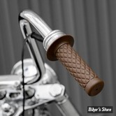 POIGNEES CAOUTCHOUC - BILTWELL - THRUSTER TPV GRIPS - POUR GUIDON DE 7/8" / 22MM  - CHOCOLATE - 6702-0478