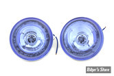 4" 1/2 - OPTIQUES H3 - V-TWIN Police Type - 12V/55W - Verre : LISSE / Couleur : BLEU - (NEUF: NI REPRIS, NI ECHANGEE)