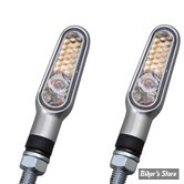 CLIGNOTANT A LEDS - DAYTONA - D-LIGHT TURN SIGNALS - CABOCHON : TRANSPARENT / CORPS : ARGENT