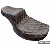 - SELLE LE PERA - TAILWHIP SEAT - TOURING 2023UP - DOUBLE DIAMOND - NOIR / COUTURES : ORANGE - LV-587DD-OB4