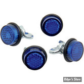 REFLECTEUR / CATADIOPTRE -Ø 21 MM - Chris Product - LICENSE PLATE REFLECTORS - Couleur : Bleu - (les 4 pièces)