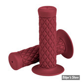 POIGNEES CAOUTCHOUC - BILTWELL - THRUSTER - POUR GUIDON DE 7/8" / 22MM - OXBLOOD