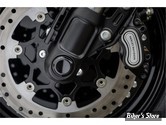 CACHES AXES DE ROUE AVANT - SOFTAIL MILWAUKEE EIGHT - SOFTAIL M8 FLSB 2018UP - RICK'S MOTORCYCLES - PREMIUM - NOIR - S8-3SG1500-0