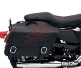 SACOCHES CAVALIERE - SADDLEMEN - HIGHWAYMAN TATTOO SADDLEBAGS - TAILLE : LARGE - COULEUR FLAMMES : ROUGE