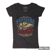 TEE-SHIRT - LUCKY 13 - FREEDOM WHEEL - NOIR