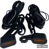 1 - CLIGNOS DRAG SPECIALTIES - LED Handlebar Marker Lights - SPORTSTER 04/13 - CORPS : NOIR / CABOCHON : ORANGE - L22-0236MBAENU