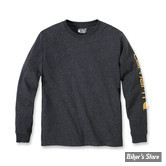 TEE-SHIRT MANCHES LONGUES - CARHARTT - LOGO LONG SLEEVE - CARBON HEATHER - TAILLE M