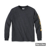 TEE-SHIRT MANCHES LONGUES - CARHARTT - LOGO LONG SLEEVE - CARBON HEATHER 