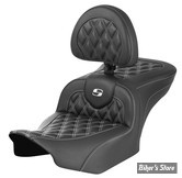 - SELLE SADDLEMEN - ROADSOFA CF STYLE LS Lattice Stitch - TOURING 2023UP - NOIR CARBON FIBER / COUTURES : BLANCHES - AVEC DOSSIER - 823-07-206B6