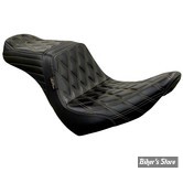 - SELLE DUO - SOFTAIL FXLR / FXLRS / FLSB - LE PERA - Tailwhip Seat - DOUBLE DIAMOND - NOIR / COUTURES : CHATAIGNE - LYR-580DD-CHET