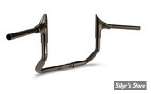 GUIDON 32mm SUR RISERS 25.40MM - HAUTEUR : 30.40CM / 12" - ZARD - BULL HANDLEBAR - 32MM / 1"1/4 - FLHX 23UP - CHROME NOIR - ZHD111F100-CB