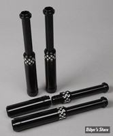 ECLATE H - PIECE N° 07 - KIT COUVRE TIGES CULBUTEURS - SHOVELHEAD 66/84 - CYCLE KRAFT - NOIR ANODISE