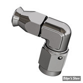 RACCORD - DURITE A SERTIR SUR RACCORD AN3 3/8"-24 FEMELLE - 90° - INOX POLI - 6090-03C