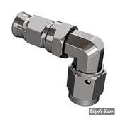 RACCORD - DURITE A SERTIR SUR RACCORD AN3 3/8"-24 FEMELLE - 90° - INOX 