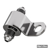 REPARTITEUR / CORPS DE CONTACTEUR DE FREIN ARRIERE - GOODRIDGE - 1/8" NPT > AN3 3/8"-24 X 2 - INOX AVEC SUPPORT - MCHD-018C 