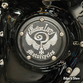  CACHE ALLUMAGE - INDIAN LARRY 5-HOLE POINT COVER - TWINCAM 99/17 - LOGO - ALU / NOIR MAT