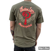  - TEE-SHIRT MANCHES COURTES -  INDIAN LARRY - LOGO t-shirt - COULEUR : VERT ARMEE - TAILLE : S