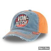 - CASQUETTE - VON DUTCH - Retro Twenty Eight 02 cap - DENIM / ORANGE - REGLABLE