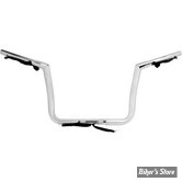 GUIDON 32MM SUR RISERS 25.40MM - HAUTEUR : 30.40CM / 12" - LA CHOPPERS - TWIN PEAKS TOURING HANDLEBAR - 32MM / 1"1/4 - FLHX 2024UP / FLHXSE 23UP - CHROME - LA-7367-12W