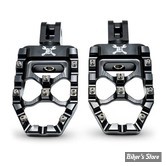 REPOSES PIEDS ARRIERE - SOFTAIL 2018UP - BURLY - MX EVOLUTION FOOTPEGS - NOIR ANODISE - B13-1017B