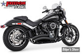 - ECHAPPEMENT - FREEDOM PERFORMANCE - SOFTAIL M8 - SHARP CURVE RADIUS - NOIR / EMBOUTS BISEAU  : CHROME SCULPTE - HD00704