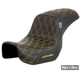 - SELLE SADDLEMAN - DYNA 06/17 - SEAT PRO SERIE SDC GRIPPER - DOUBLE DIAMOND - NOIR / COUTURES JAUNES - SC80604GOL