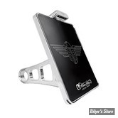 PLAQUE LATERALE - 140 X 180 / SUISSE - DYNA 99/05 - HEINZ BIKES - SLIP-INN À LED - FORMAT : 180 X 140 MM - CHROME - HBSKZ-FX-05-CH-C