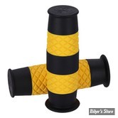 POIGNEES - 13 1/2  - Outlaw grips - CAOUTCHOUC - NOIR/JAUNE