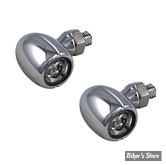 - FEU DE POSITION / FEU STOP / CLIGNO - MCS - Mini Q, 3-1 taillight/turn signal combo - LED - 3 fonctions - ARRIERE - CORPS : CHROME / CABOCHON : FUME - LA PAIRE - ECE