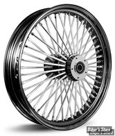 16 x 3.50 - ROUE ARRIERE 52 RAYONS - FAT SPOKE MAMMOTH M52 - TOURING 2008 UP - ZODIAC - MOYEU : NOIR / JANTE : NOIR / RAYONS : POLI / ECROUS : POLI
