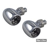  - CLIGNOTANT A LEDS  - MCS - Mini Q, turn signal set - CHROME - CABOCHON :  FUME - LA PAIRE - ECE