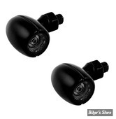  - CLIGNOTANT A LEDS  - MCS - Mini Q, turn signal set - NOIR - CABOCHON :  FUME - LA PAIRE - ECE