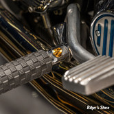 ECLATE J - PIECE N° 07 / 08 / 09  - KIT DE FIXATION DE REPOSE PIEDS AVANT - SOFTAIL MILWAUKEE - OEM 50500702 - ARLEN NESS - TITANIUM - GOLD