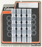 ECLATE H - PIECE N° 07 - COUVRE TIGES CULBUTEURS INFERIEUR - SPORTSTER 57/E79 - OEM 17937-57 - CHROME  / CISTOM RIBBED - 7134-8