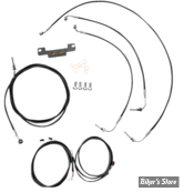 + 10" - KIT CABLES ET DURITE DE FREIN DE GUIDON RALLONGES - TOURING FLHT/FLHR 21/23 ABS - LA CHOPPERS - PLUG AND PLAY - NOIR - LA-8056KT3-08B