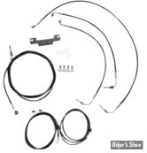 + 10" - KIT CABLES ET DURITE DE FREIN DE GUIDON RALLONGES - TOURING FLHT/FLHR 21UP ABS - LA CHOPPERS - PLUG AND PLAY - NOIR - LA-8056KT3-08B