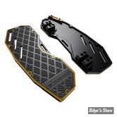 - ECLATE Y - PIECE N° 01 - KIT PLATEFORMES CONDUCTEUR - SOFTAIL 86UP / FLT 84UP - HEINZ BIKES - PERFORMANCE - FINITION : NOIR / OR - HB-PFB-G