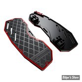 - ECLATE Y - PIECE N° 01 - KIT PLATEFORMES CONDUCTEUR - SOFTAIL 86UP / FLT 84UP - HEINZ BIKES - PERFORMANCE - FINITION : NOIR / ROUGE - HB-PFB-R