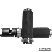 POIGNEES AVON - Memory Foam Grips - TIRAGE ELECTRONIQUE 23UP - DIAMETRE EXTERNE : 41,20MM / 1,625" / LARGE - NOIR / CHROME - MF-63B-CH-F24