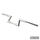 GUIDON Z-BAR STYLE - GUIDON FEHLING - Z-BAR HOLLISTER 30MM - CHROME - AVEC EMPREINTES ET 3 PERCAGES