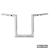 GUIDON - HAUTEUR : 35.40 CM / 14" - BURLY - JASON BAR - 38MM / 1 1/2" - FLTRX 2023/2024UP  - CHROME - B12-6102C