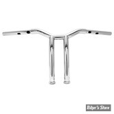 GUIDON BURLY - DOMINATOR - PULLBACK -  32MM / 1"1/4 - FLHX 2024UP / FLHXSE 23UP / SOFTAIL 2025UP - HAUTEUR : 30,50 CM / 12" - CHROME - B12-6082C